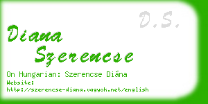 diana szerencse business card