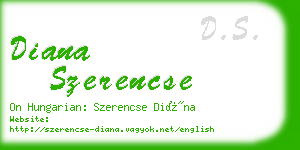 diana szerencse business card